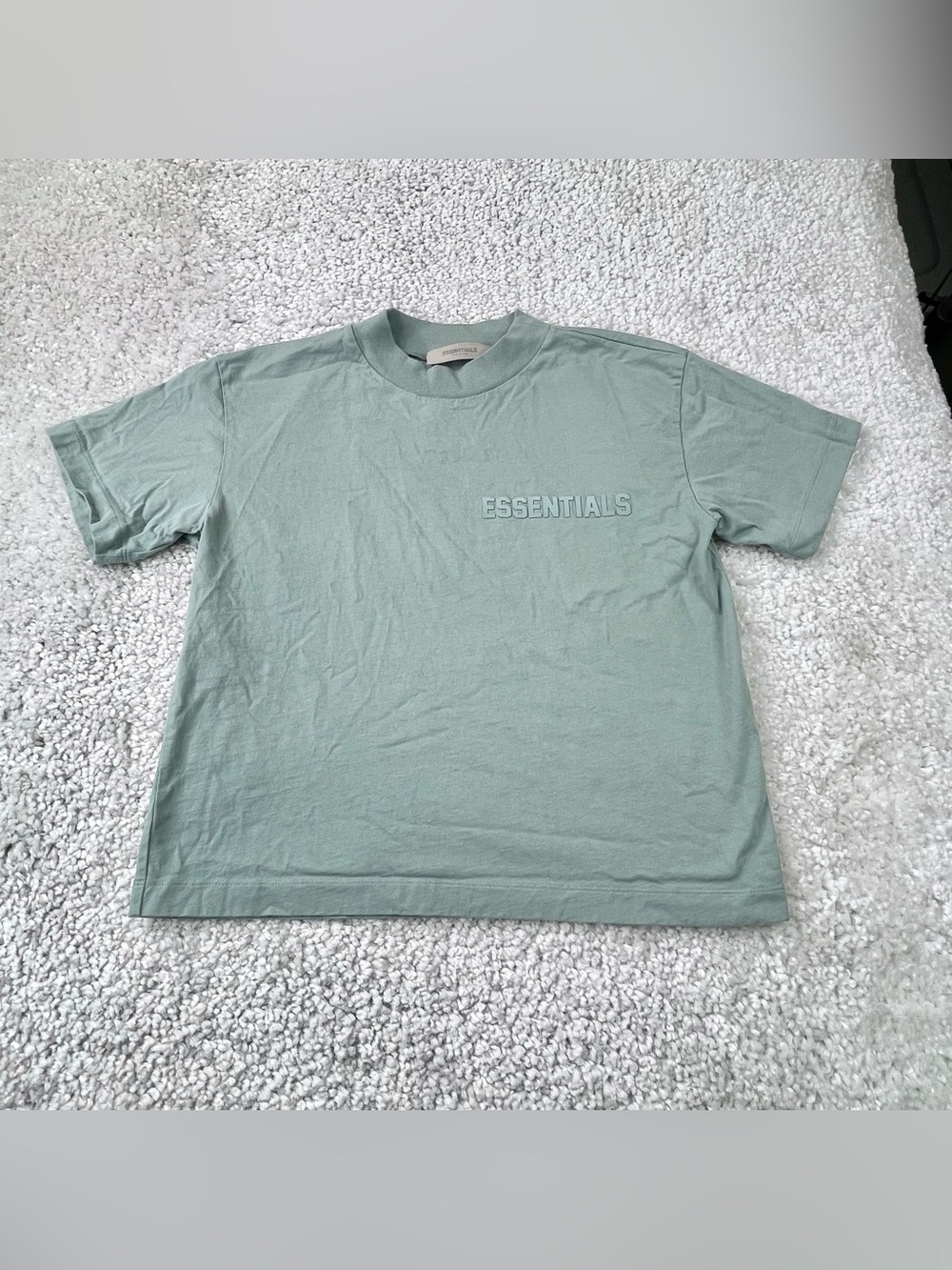 Essentials fear of god Womens crop shirt sage green boxy logo large 141